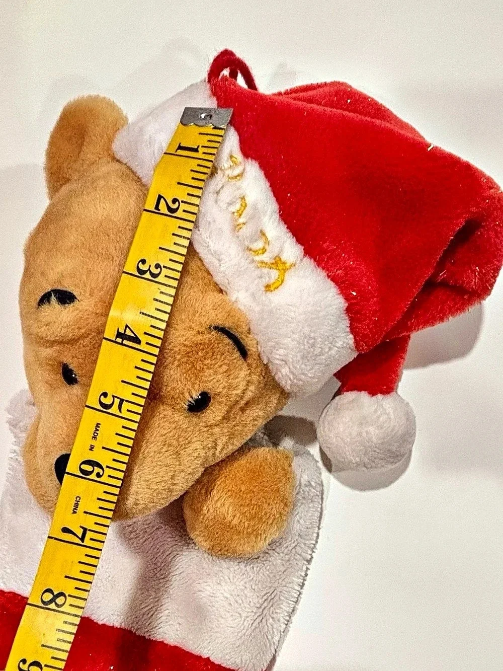 Vintage 90s Disney Winnie the Pooh 3D plush Large Christmas Stocking 24”